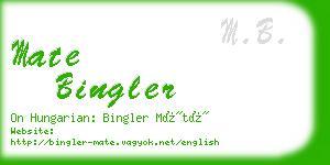 mate bingler business card